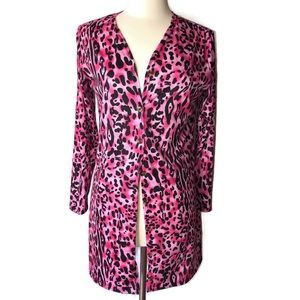 Pink Leopard Print Cardigan Women’s Size XL